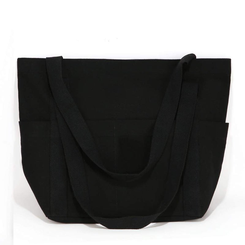 Augbunny XL Heavy Duty Canvas Grocery Bag Multi Purpose Tote Outer Pockets - Image 1